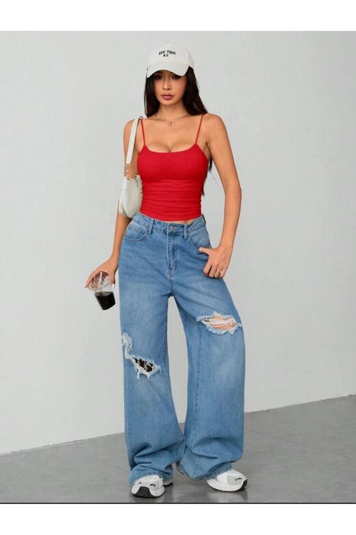 Kadın İp Askılı Örme Body Bluz
