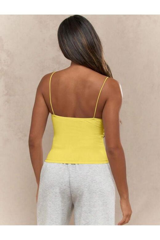 Kadın İp Askılı Örme Body Bluz