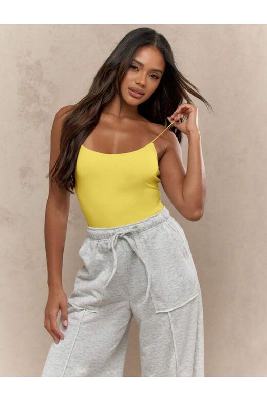 Kadın İp Askılı Örme Body Bluz