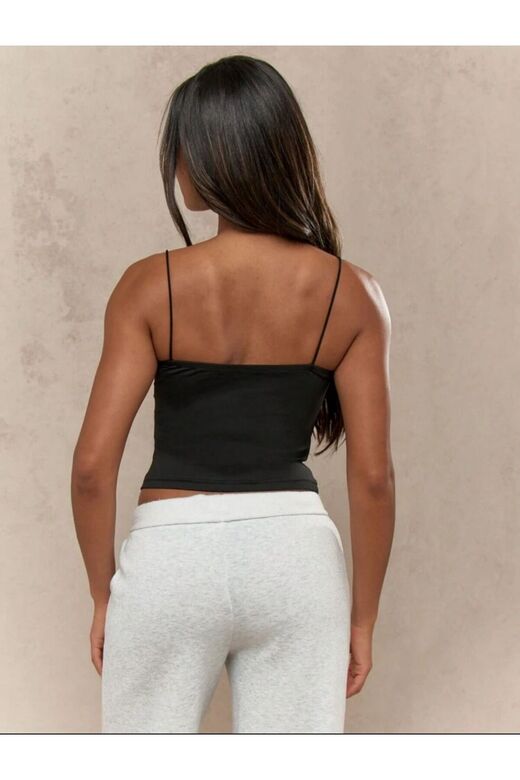 Kadın İp Askılı Örme Body Bluz