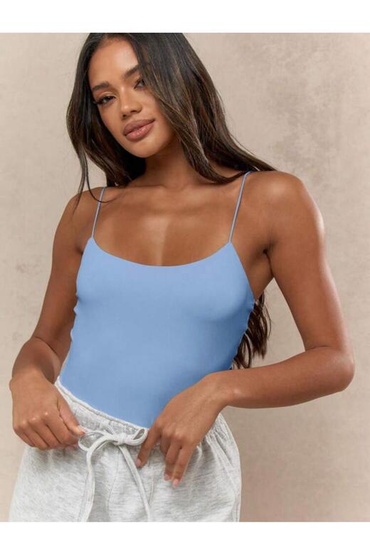Kadın İp Askılı Örme Body Bluz