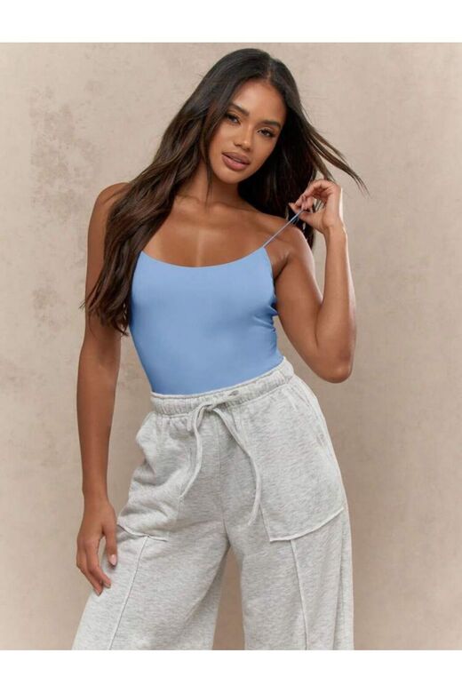Kadın İp Askılı Örme Body Bluz