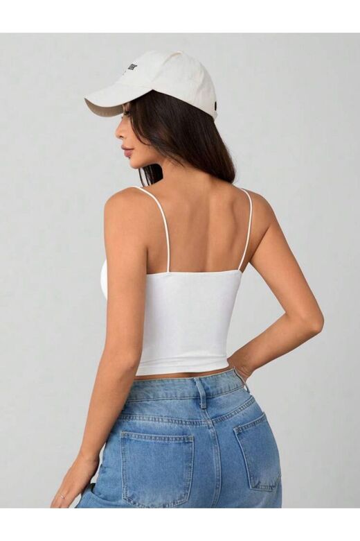 Kadın İp Askılı Örme Body Bluz