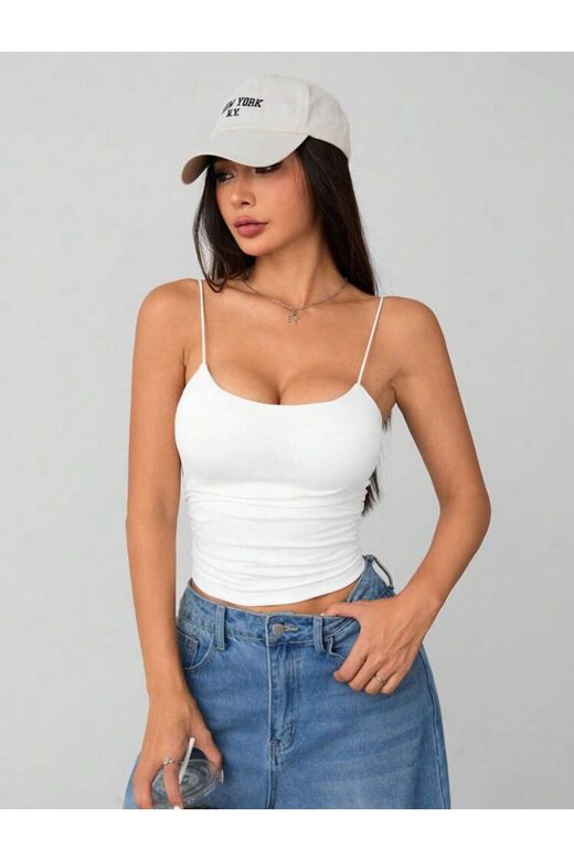 Kadın İp Askılı Örme Body Bluz