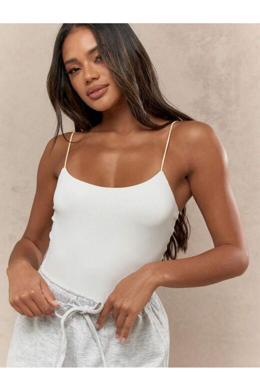 Kadın İp Askılı Örme Body Bluz