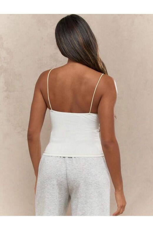 Kadın İp Askılı Örme Body Bluz