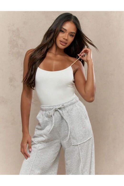 Kadın İp Askılı Örme Body Bluz