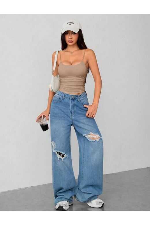 Kadın İp Askılı Örme Body Bluz