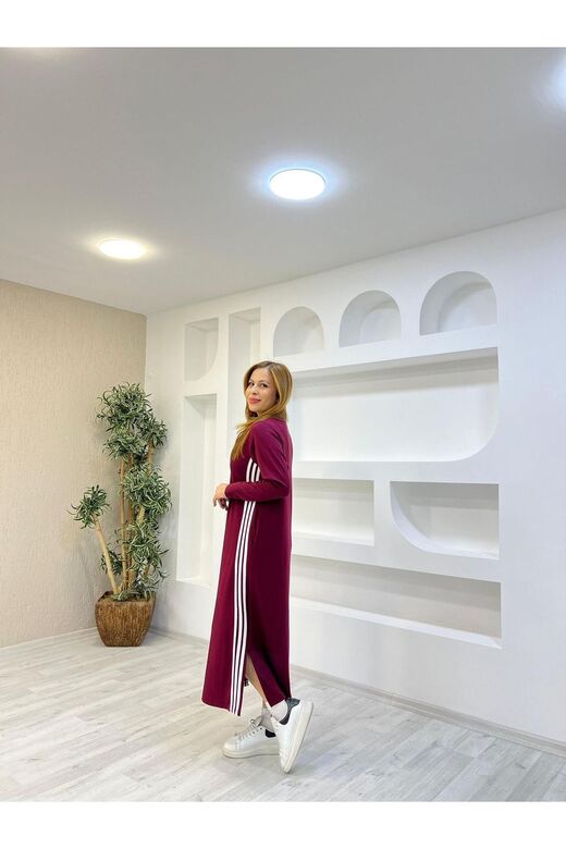 Modal Kumaş Cepli Şerit Detaylı Sport Elbise