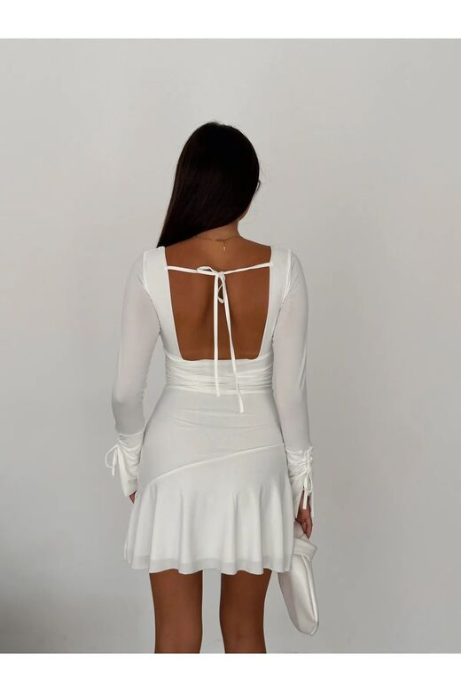 Gizemli Allure V Yaka Mini Elbise