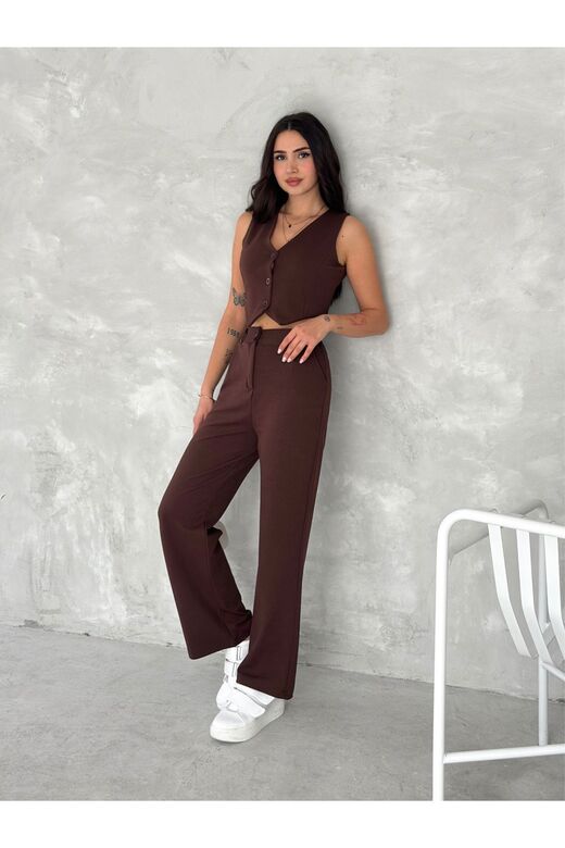 Yelek Pantolon Krep Takım