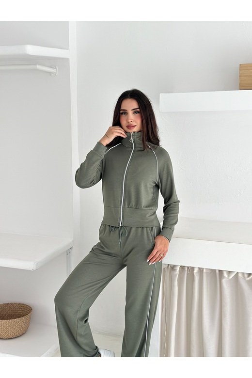 Biye Detaylı Geniş Paça Eşofman Takımı