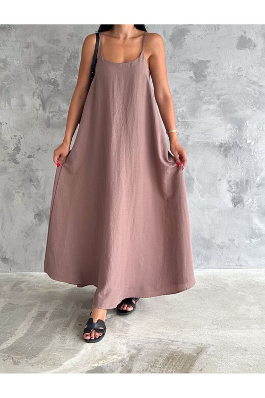 Kadın Pamuk Ayar Askılı Aerobin Salaş Elbise