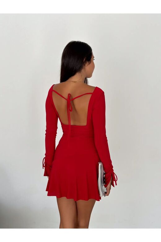 Gizemli Allure V Yaka Mini Elbise