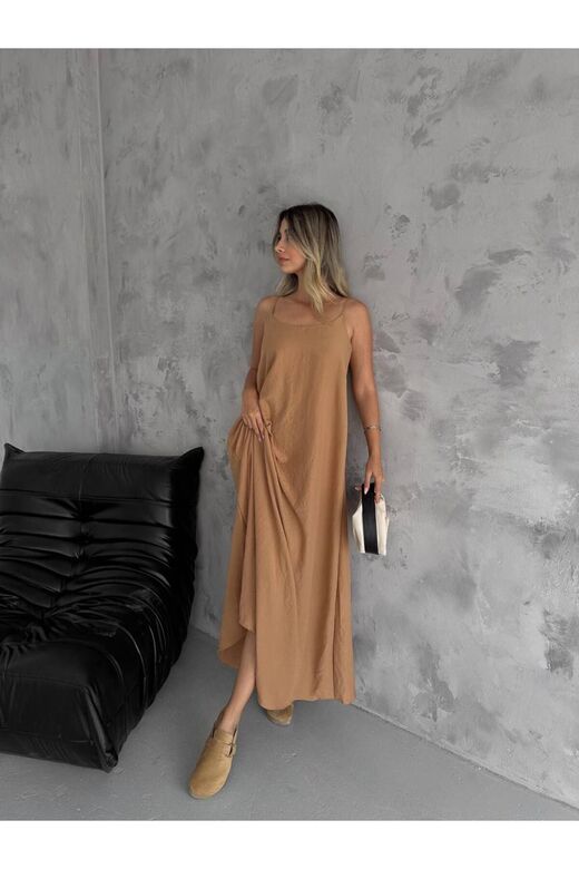 Kadın Pamuk Ayar Askılı Aerobin Salaş Elbise