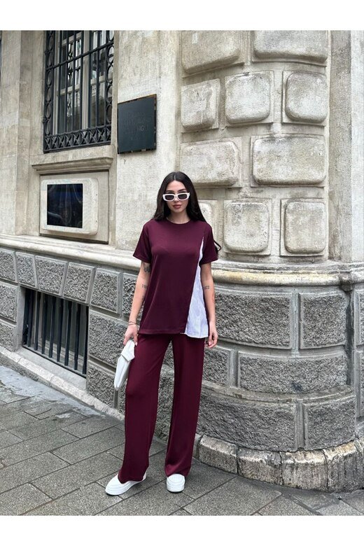 GARNİLİ TERİKOTON SÜS DÜĞMELİ EŞOFMAN TAKIMI