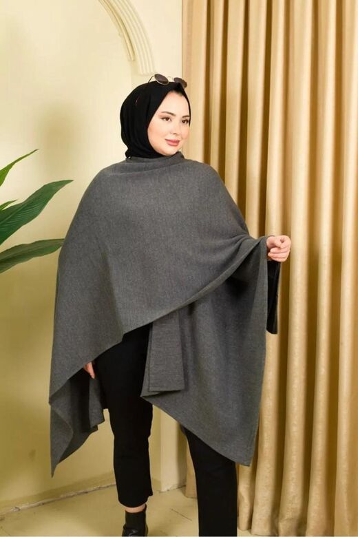 Kadın Düz Renk Şal Panço