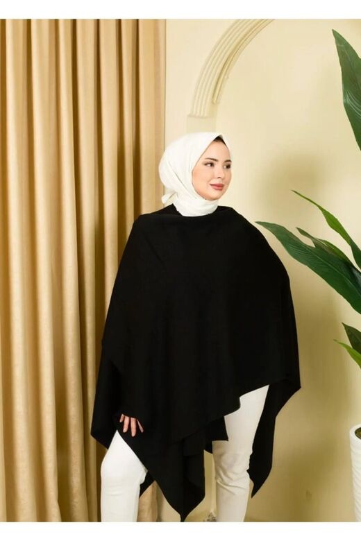 Kadın Düz Renk Şal Panço