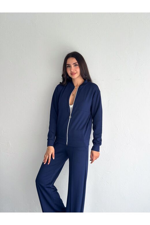 Kolej Yaka Pantolun Çımalı Yumuşak Doku Modal Kumaş Eşofman Takım