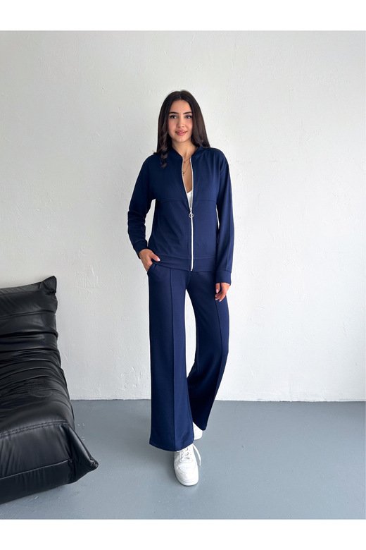 KOLEJ YAKA PANTOLUN ÇIMALI YUMUŞAK DOKU MODAL KUMAŞ EŞOFMAN TAKIM
