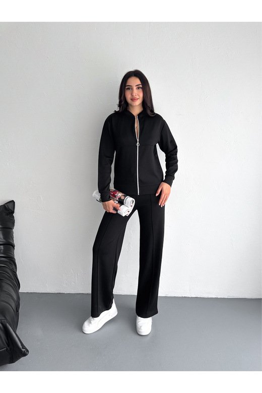 KOLEJ YAKA PANTOLUN ÇIMALI YUMUŞAK DOKU MODAL KUMAŞ EŞOFMAN TAKIM