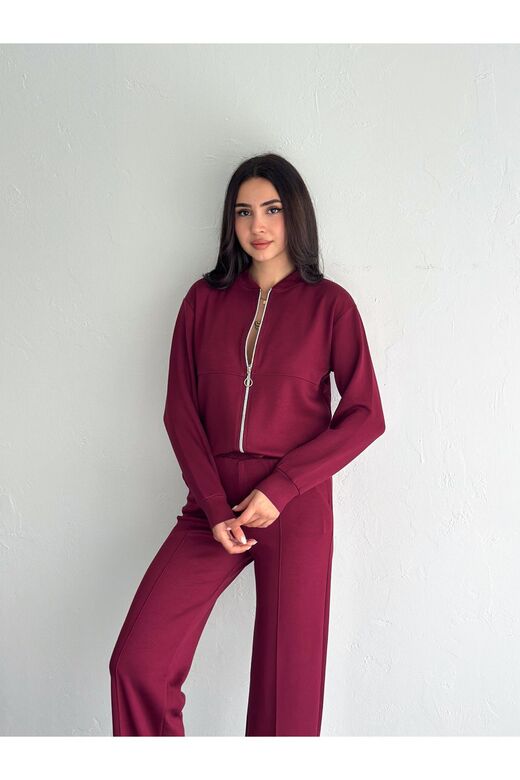 Kolej Yaka Pantolun Çımalı Yumuşak Doku Modal Kumaş Eşofman Takım