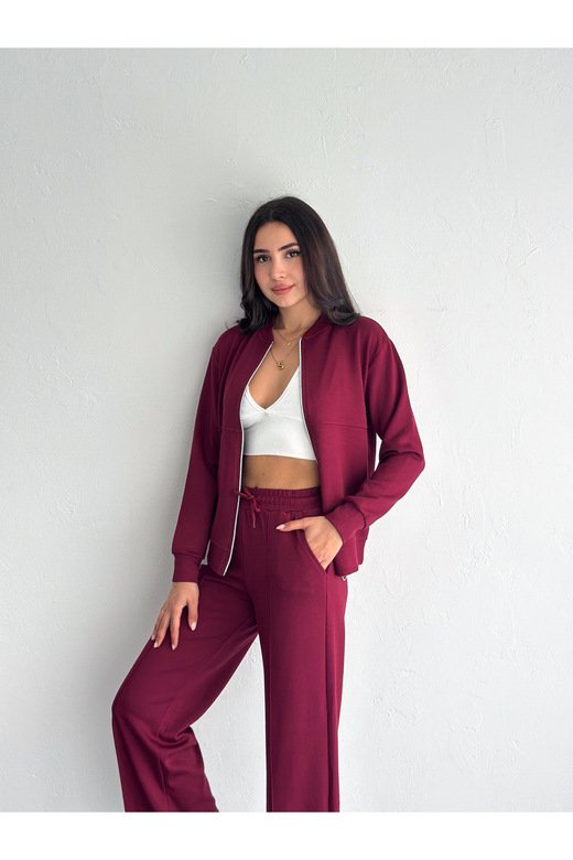 KOLEJ YAKA PANTOLUN ÇIMALI YUMUŞAK DOKU MODAL KUMAŞ EŞOFMAN TAKIM