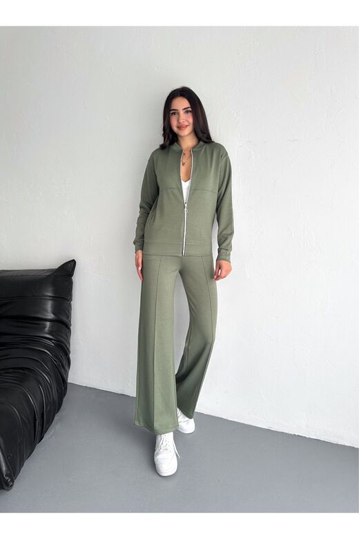 Kolej Yaka Pantolun Çımalı Yumuşak Doku Modal Kumaş Eşofman Takım