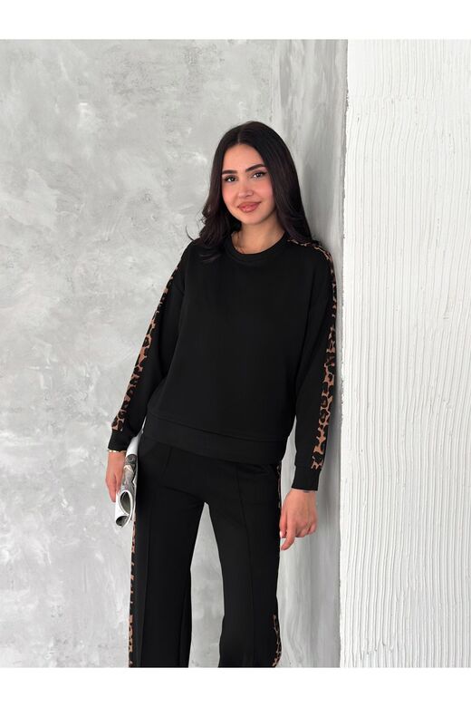 Geniş  Şeritli  Yumuşak Doku Modal Kumaş Eşofman Takım