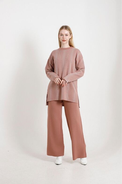 Geniş Paça Oversize Triko Takım