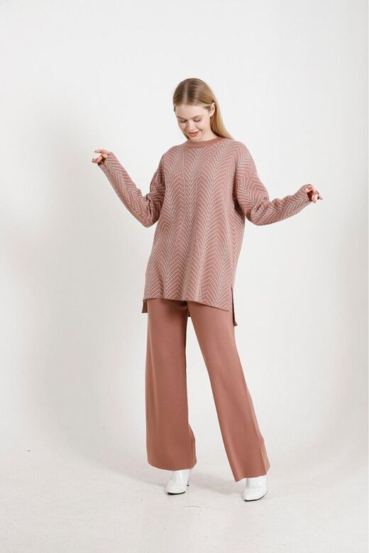 Geniş Paça Oversize Triko Takım