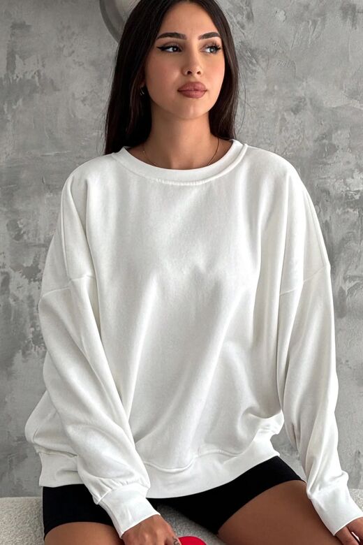 Oversize Örme Şardonlu 3 İplik Sweatshirt