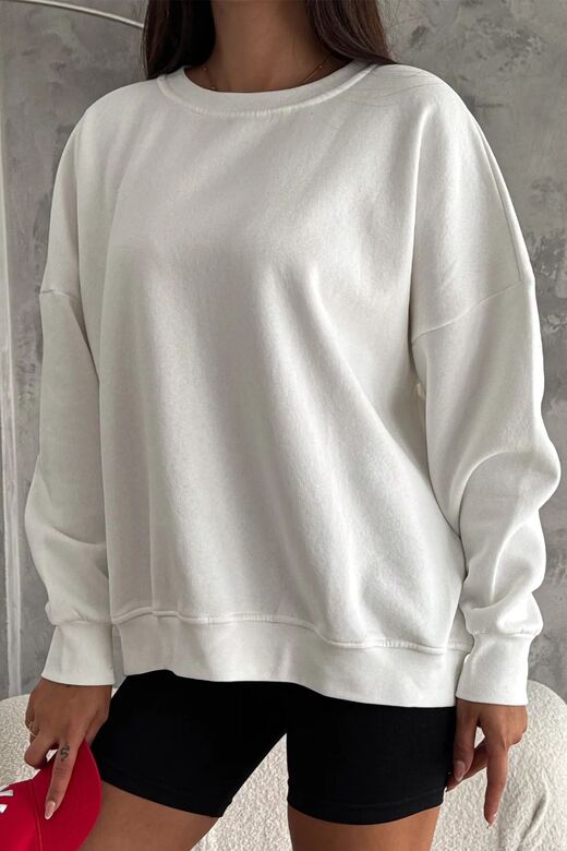 Oversize Örme Şardonlu 3 İplik Sweatshirt