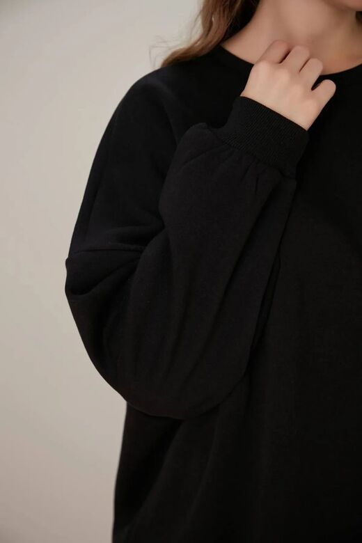 Oversize Örme Şardonlu 3 İplik Sweatshirt