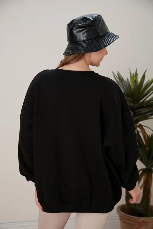 Oversize Örme Şardonlu 3 İplik Sweatshirt
