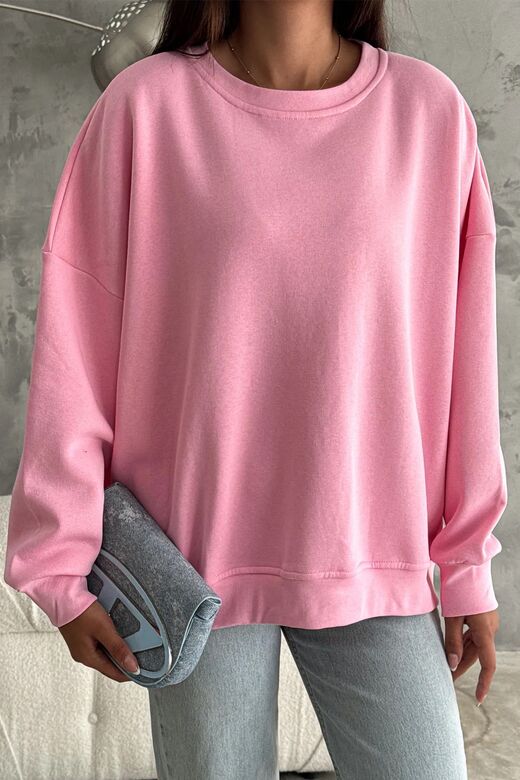 Oversize Örme Şardonlu 3 İplik Sweatshirt