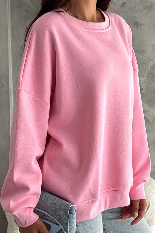 Oversize Örme Şardonlu 3 İplik Sweatshirt