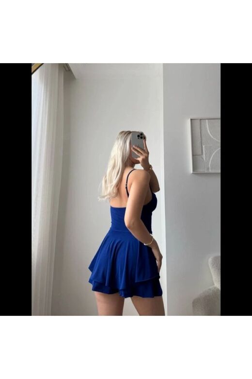 Sandy Kumaş Askılı Şortlu Mini Elbise