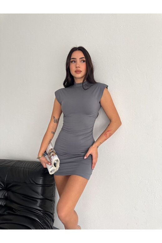 Liverpool Kumaş Drapeli Mini Elbise