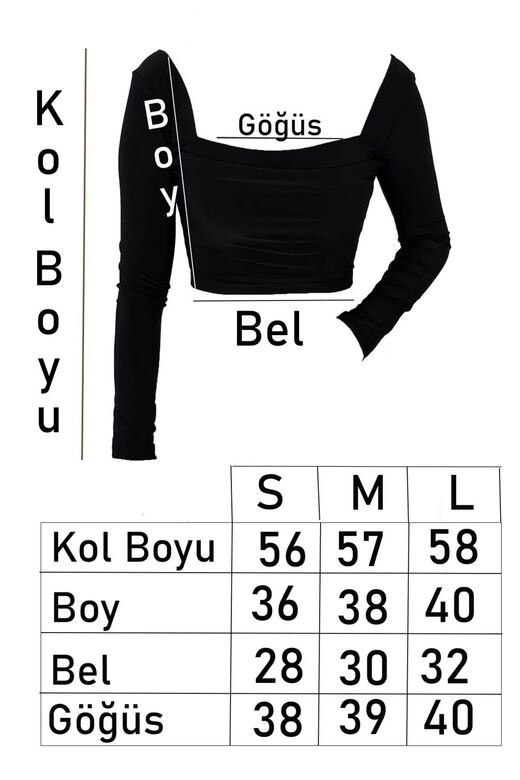 Çift Kat Ön Detaylı Ön-Arka Kare Yaka Crop Top