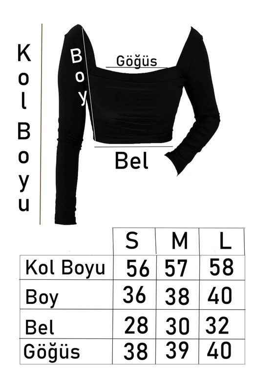 Çift Kat Ön Detaylı Ön-Arka Kare Yaka Crop Top