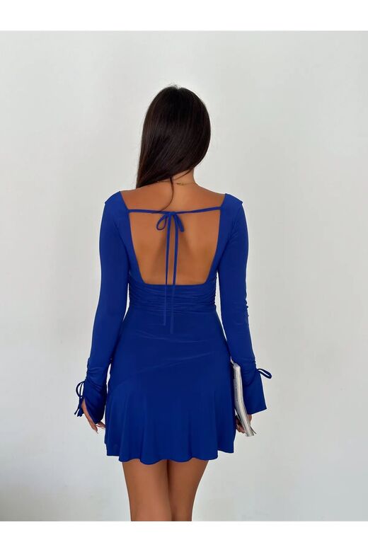 Gizemli Allure V Yaka Mini Elbise