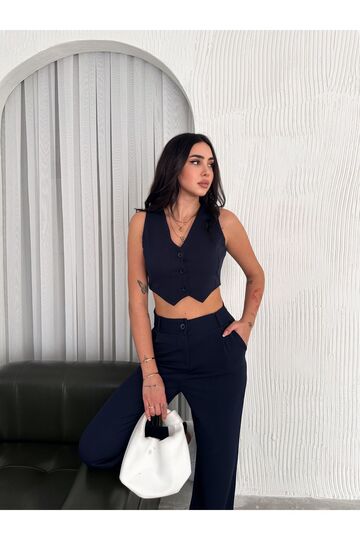Yelek Pantolon Krep Takım