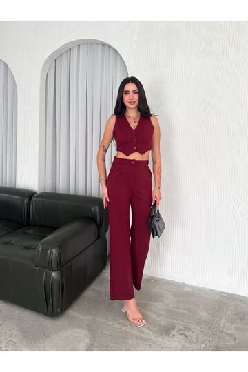 Yelek Pantolon Krep Takım