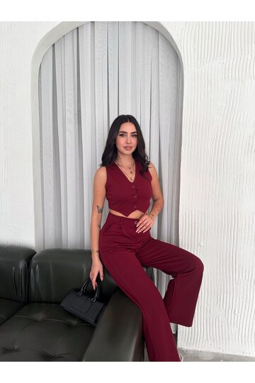 Yelek Pantolon Krep Takım