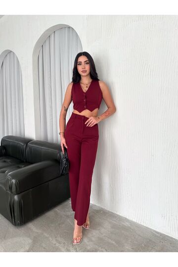 Yelek Pantolon Krep Takım