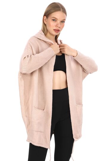 Kapşonlu Oversize  Salaş Hırka