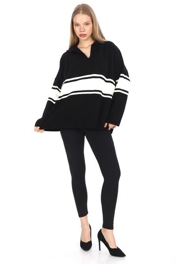 Garnili Triko Oversize  Polo V Yaka Kazak