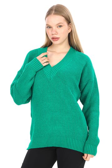 Oversize Triko V Yaka Kazak