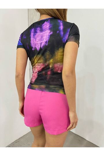 Drabe Yaka Batik Mavi Bluz
